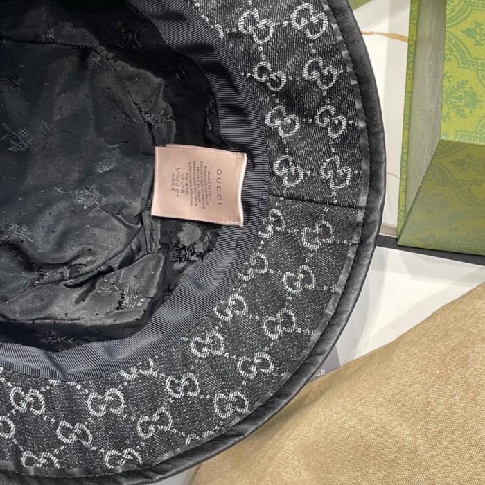 GUCCI Cotton, Synthetic Fiber Bucket Hats Unisex Black