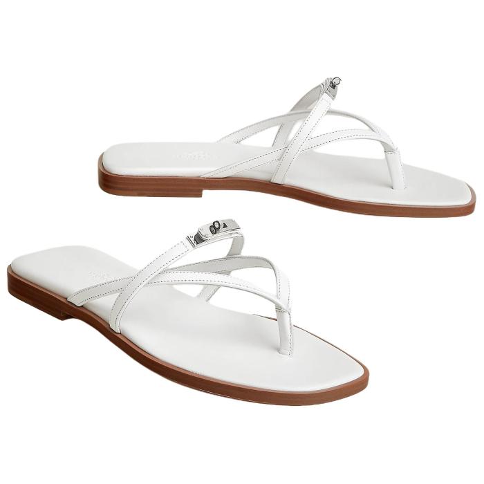 HERMES Flip Flops 0.6cm Women's White