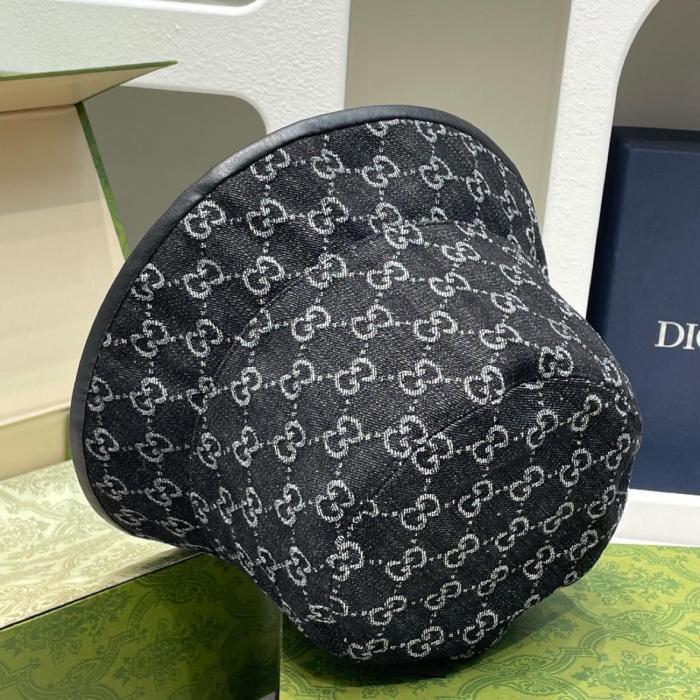 GUCCI Cotton, Synthetic Fiber Bucket Hats Unisex Black