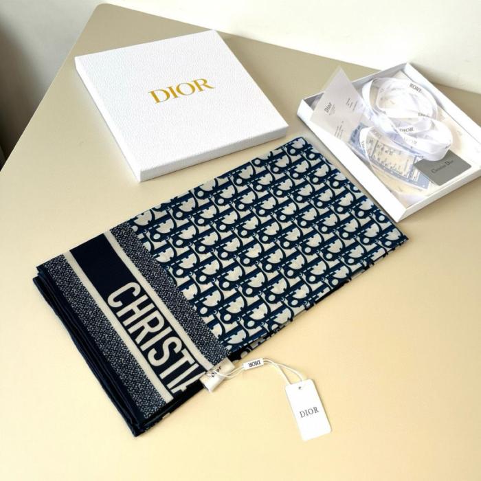 DIOR Scarves Unisex Gray 90*90cm