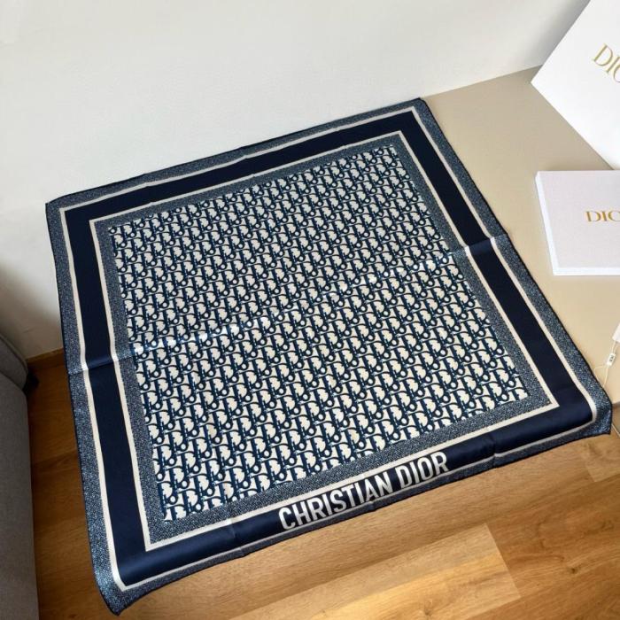DIOR Scarves Unisex Gray 90*90cm