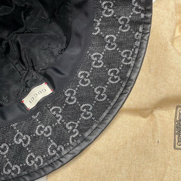 GUCCI Cotton, Synthetic Fiber Bucket Hats Unisex Black