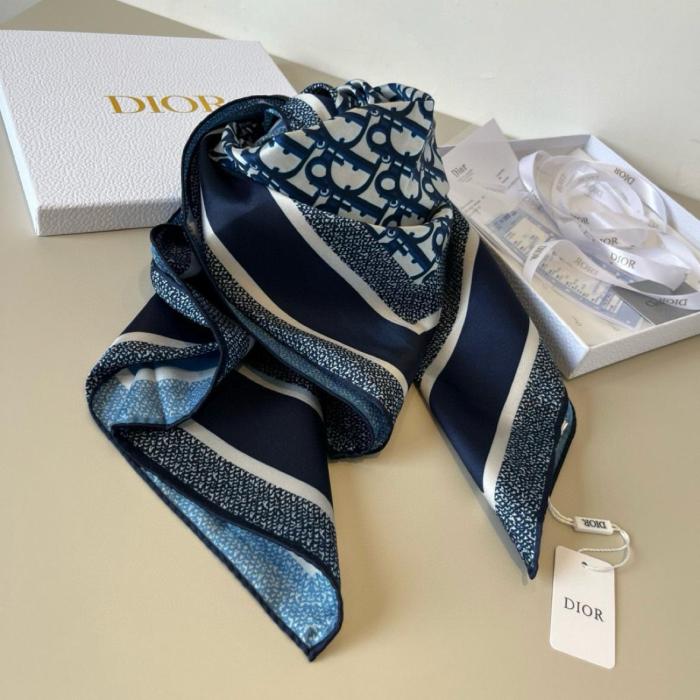 DIOR Scarves Unisex Gray 90*90cm
