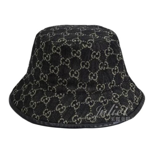 GUCCI Cotton, Synthetic Fiber Bucket Hats Unisex Black