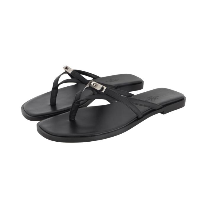 HERMES Flip Flops 0.6cm Women's Black