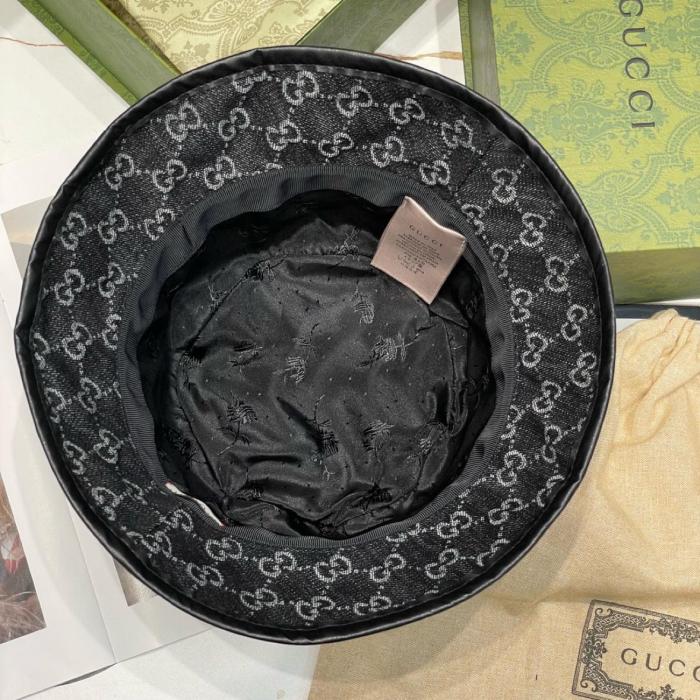 GUCCI Cotton, Synthetic Fiber Bucket Hats Unisex Black