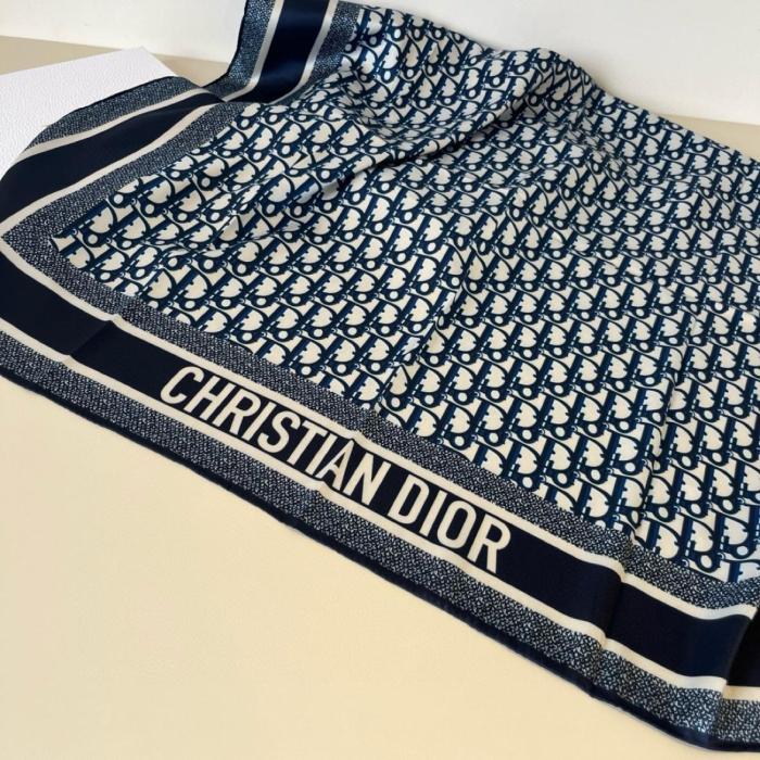 DIOR Scarves Unisex Gray 90*90cm