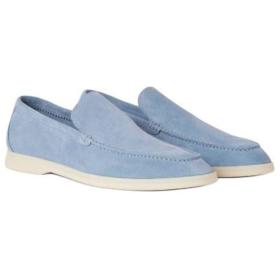 Loro Piana Summer Walk Suede Loafers Blue