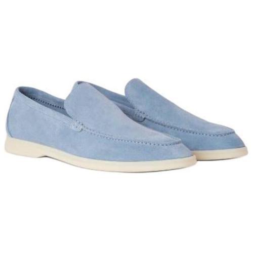 Loro Piana Summer Walk Suede Loafers Blue