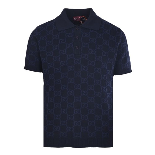 Gucci Gg Supreme Cotton Silk Polo Shirt