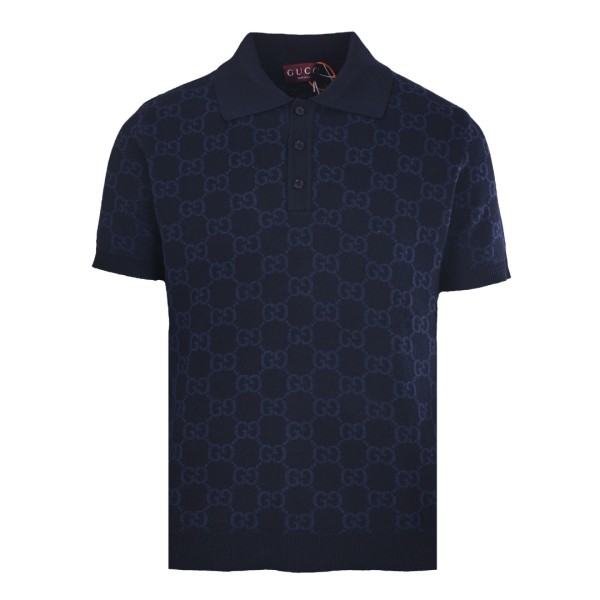 Gucci Gg Supreme Cotton Silk Polo Shirt