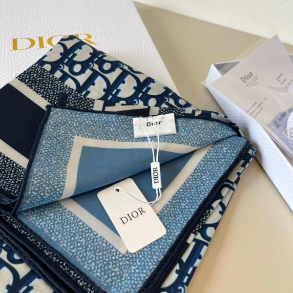 DIOR Scarves Unisex Gray 90*90cm