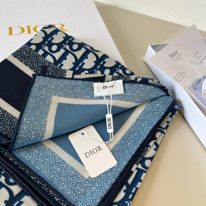DIOR Scarves Unisex Gray 90*90cm