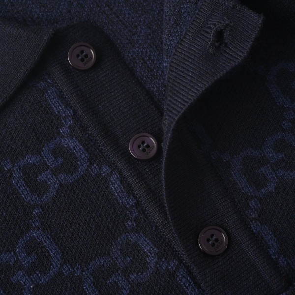 Gucci Gg Supreme Cotton Silk Polo Shirt