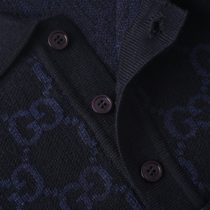 Gucci Gg Supreme Cotton Silk Polo Shirt