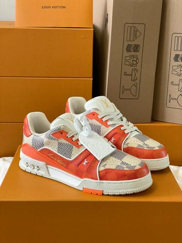 Louis Vuitton LV Trainer Damier White Orange