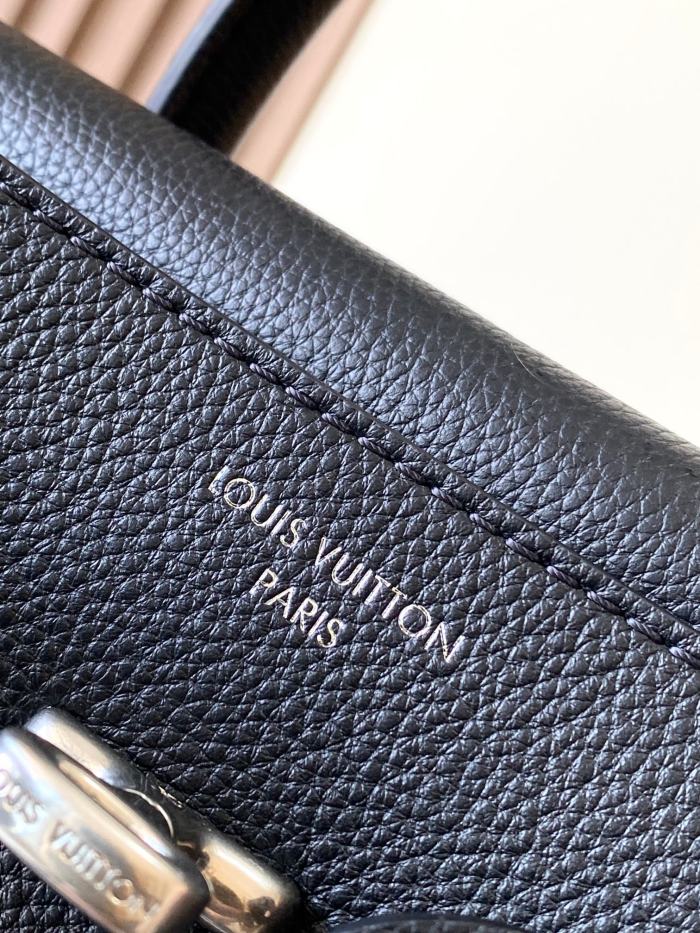 LOUIS VUITTON Steamer Calfskin One Shoulder Handbag Medium Men's Black M27061 L33cm W14cm H32cm