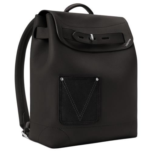 LOUIS VUITTON Steamer Touch Cow Leather Backpack Men's Black M27063 L31cm W15.5cm H39cm