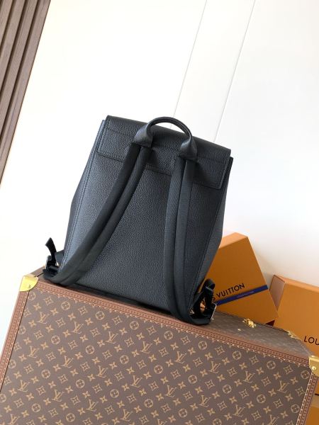 LOUIS VUITTON Steamer Touch Cow Leather Backpack Men's Black M27063 L31cm W15.5cm H39cm