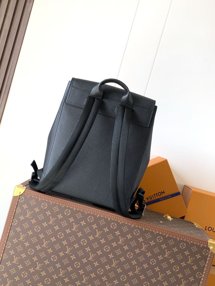 LOUIS VUITTON Steamer Touch Cow Leather Backpack Men's Black M27063 L31cm W15.5cm H39cm