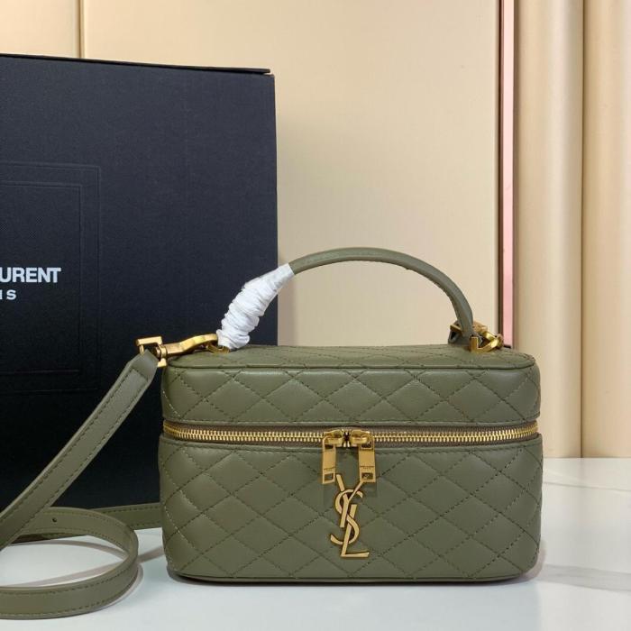 SAINT LAURENT GABY Sheepskin Shoulder Bag, Handbag Small Women's Dark Moss Green 766731-1EL07-3798 L18cm W6.5cm H11cm