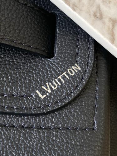 LOUIS VUITTON Steamer Calfskin One Shoulder Handbag Medium Men's Black M27061 L33cm W14cm H32cm