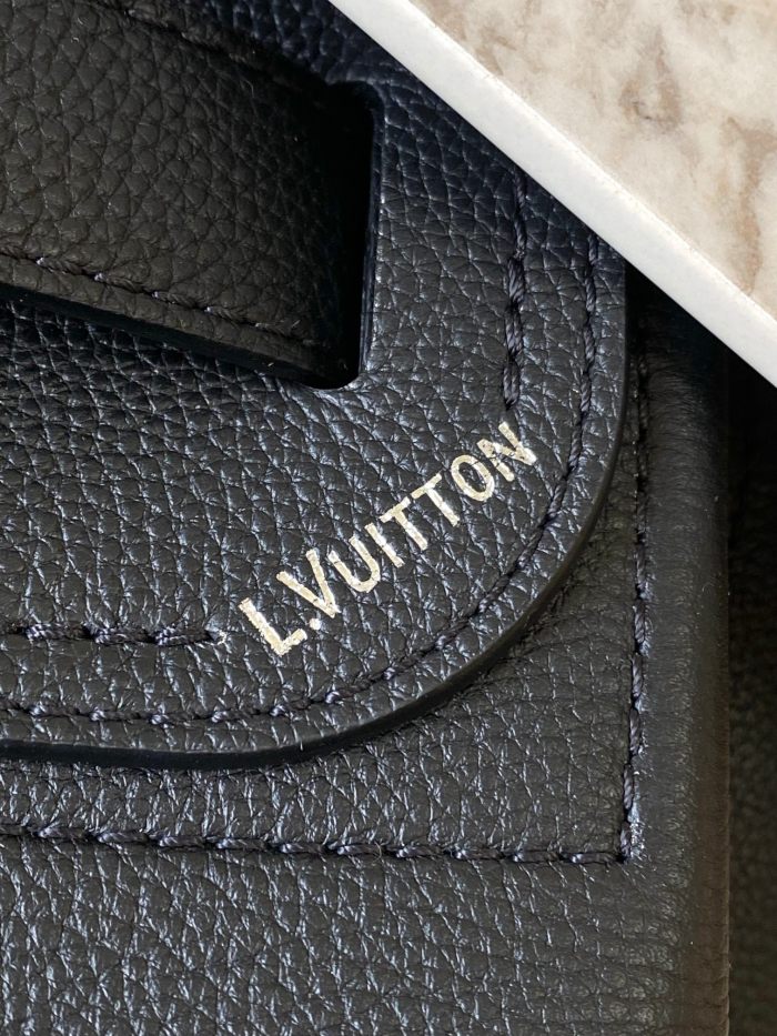 LOUIS VUITTON Steamer Calfskin One Shoulder Handbag Medium Men's Black M27061 L33cm W14cm H32cm