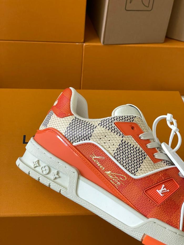 Louis Vuitton LV Trainer Damier White Orange