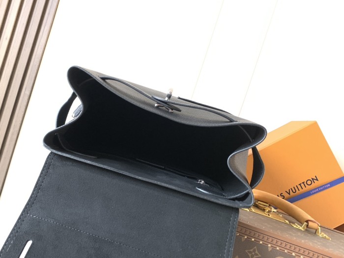 LOUIS VUITTON Steamer Touch Cow Leather Backpack Men's Black M27063 L31cm W15.5cm H39cm