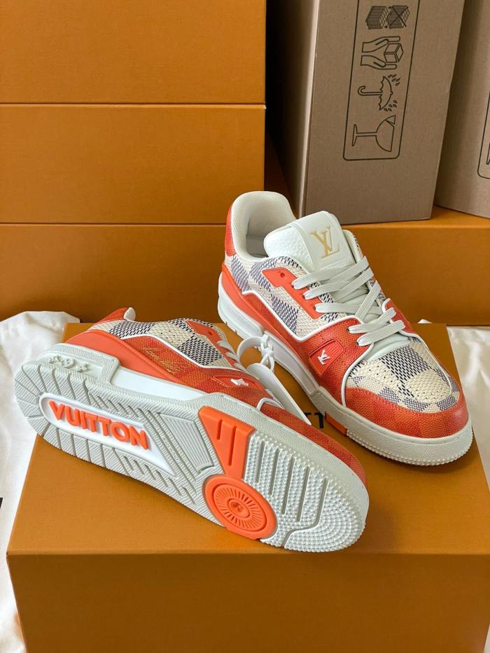 Louis Vuitton LV Trainer Damier White Orange