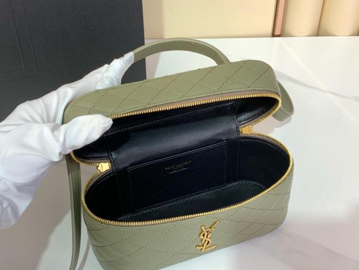 SAINT LAURENT GABY Sheepskin Shoulder Bag, Handbag Small Women's Dark Moss Green 766731-1EL07-3798 L18cm W6.5cm H11cm