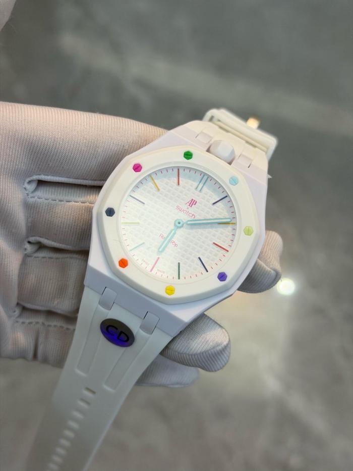 Swatch x Audemars Piguet AP Bioceramic Royal Pop Huit Blanc