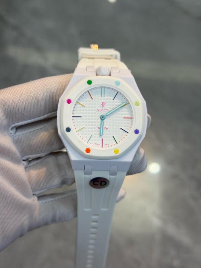 Swatch x Audemars Piguet AP Bioceramic Royal Pop Huit Blanc