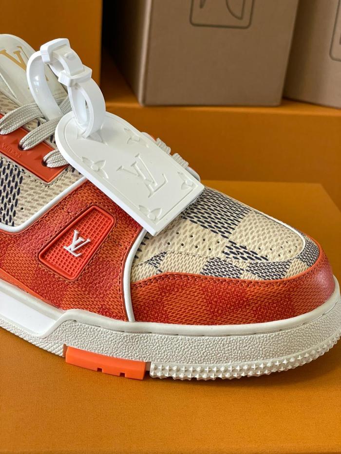 Louis Vuitton LV Trainer Damier White Orange