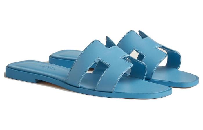 HERMES Oran Slide Slippers Women's Blue
