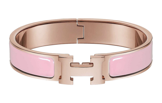 HERMES Clic H Rose Gold plated Bangles Women's