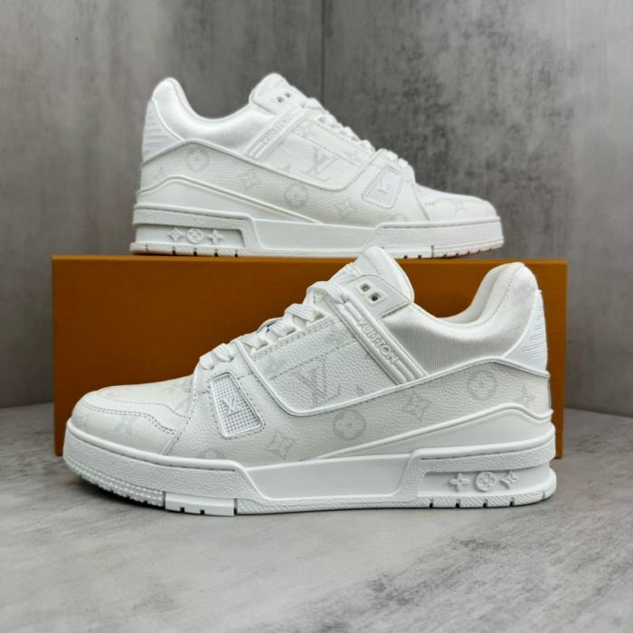 Louis Vuitton White Monochrome Louis Vuitton LV Trainer White/White