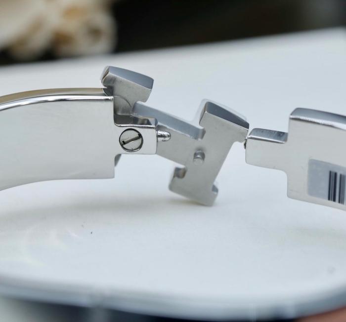 HERMES Clic H Silver Plated Bangles Women's