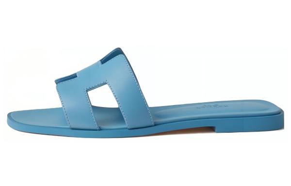 HERMES Oran Slide Slippers Women's Blue