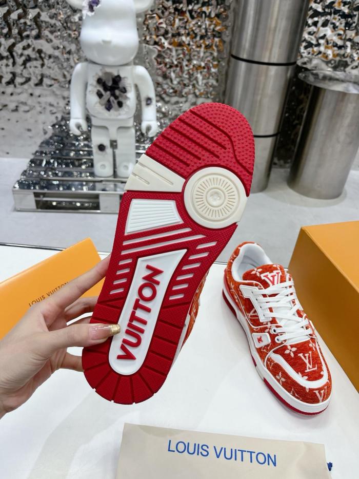 Louis Vuitton Trainer Red Monogram Textile
