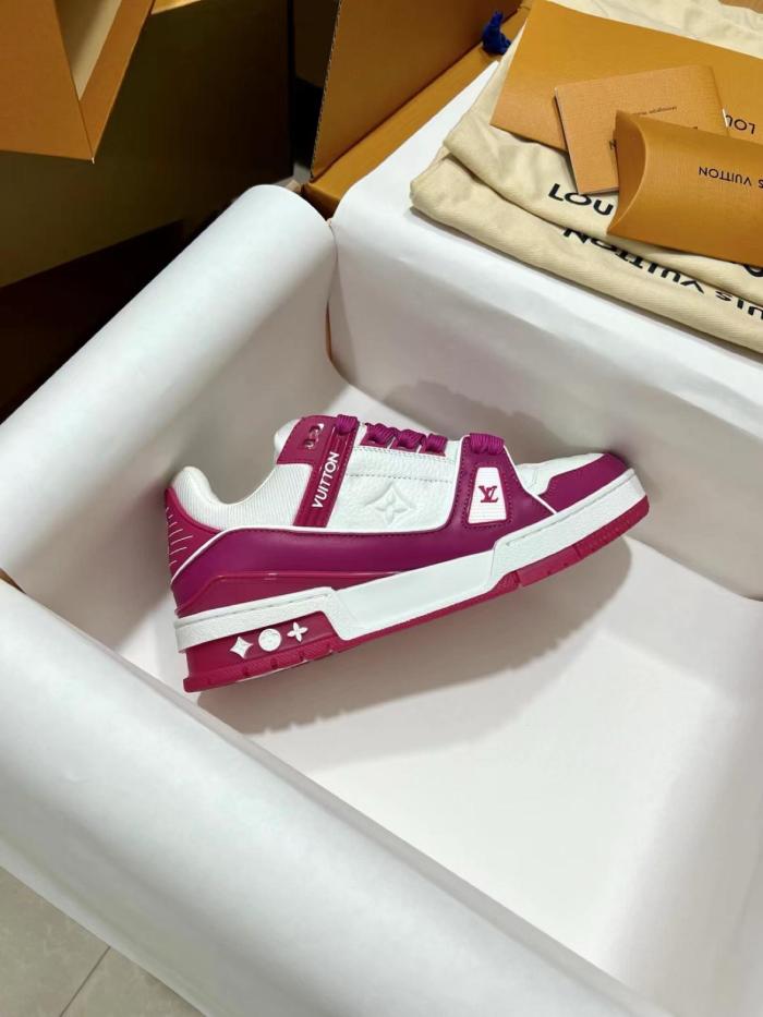 Louis Vuitton Trainer Low White Fuchsia