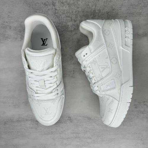 Louis Vuitton White Monochrome Louis Vuitton LV Trainer White/White
