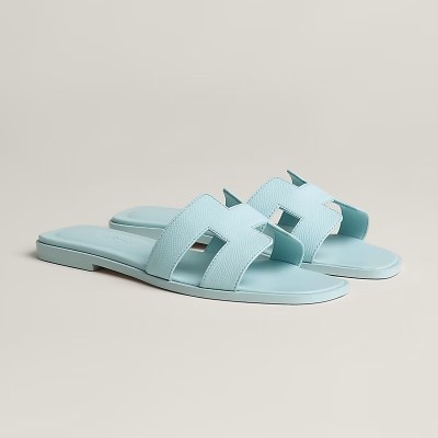 HERMES Oran Slide Slippers Women's Sky Blue