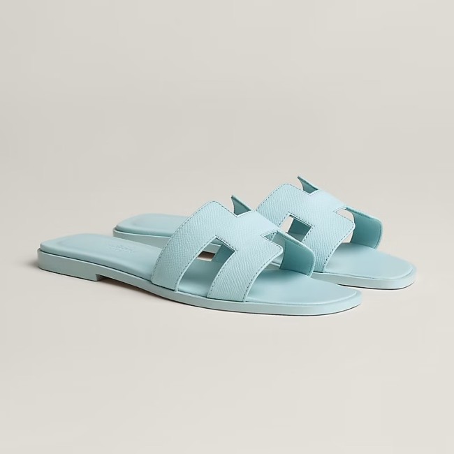 HERMES Oran Slide Slippers Women's Sky Blue