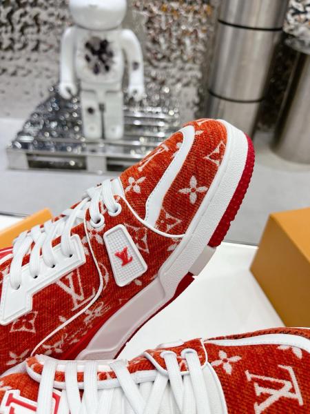 Louis Vuitton Trainer Red Monogram Textile
