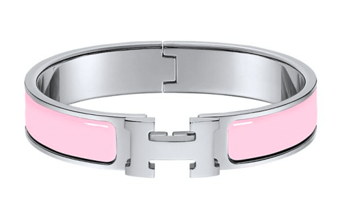 HERMES Clic H Silver Plated Bangles Women's
