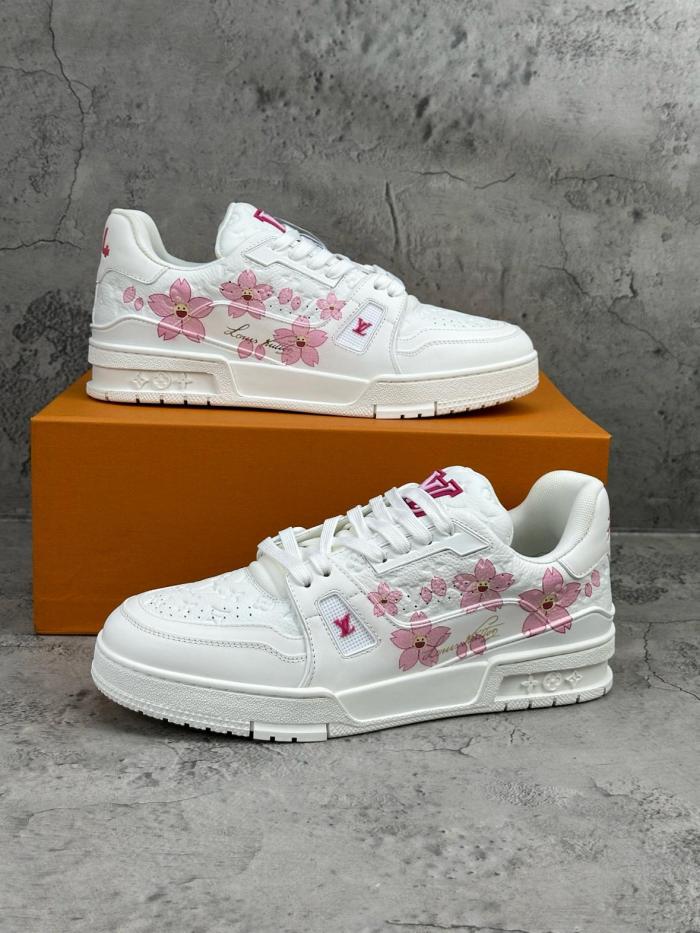 Louis Vuitton x Takashi Murakami LV Trainer Sneaker Cherry Blossom White