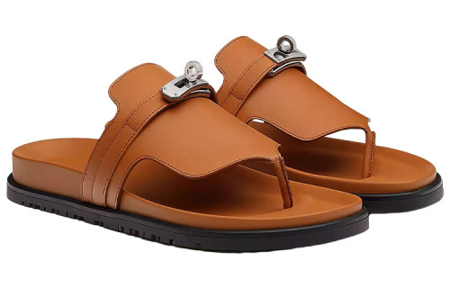 HERMES Empire Flip Flops Brown