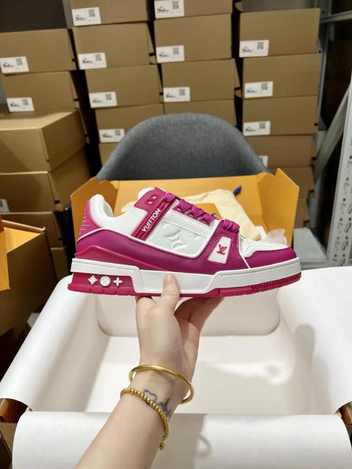 Louis Vuitton Trainer Low White Fuchsia