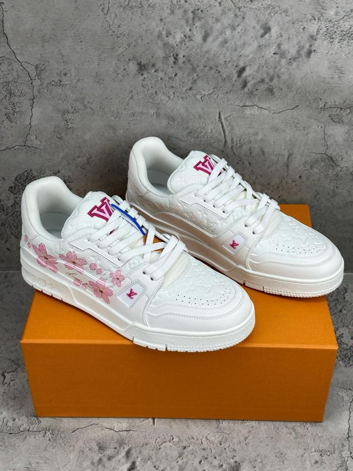 Louis Vuitton x Takashi Murakami LV Trainer Sneaker Cherry Blossom White